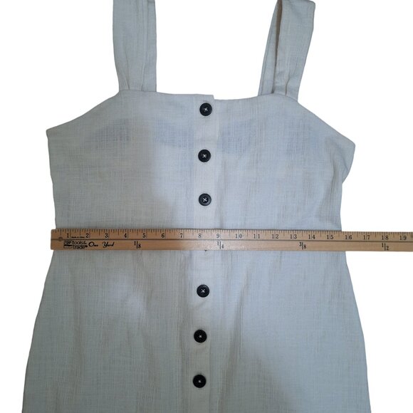 Madewell Texture & Thread Button-Front Tank Dress White Cream Cottage Medium - Picture 7 of 9